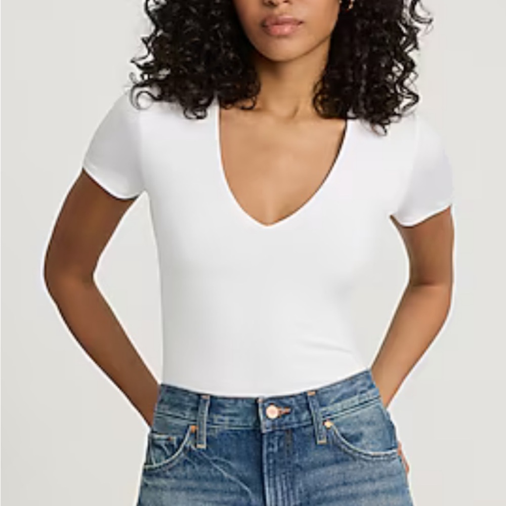 Express Brown V-Neck Bodysuit